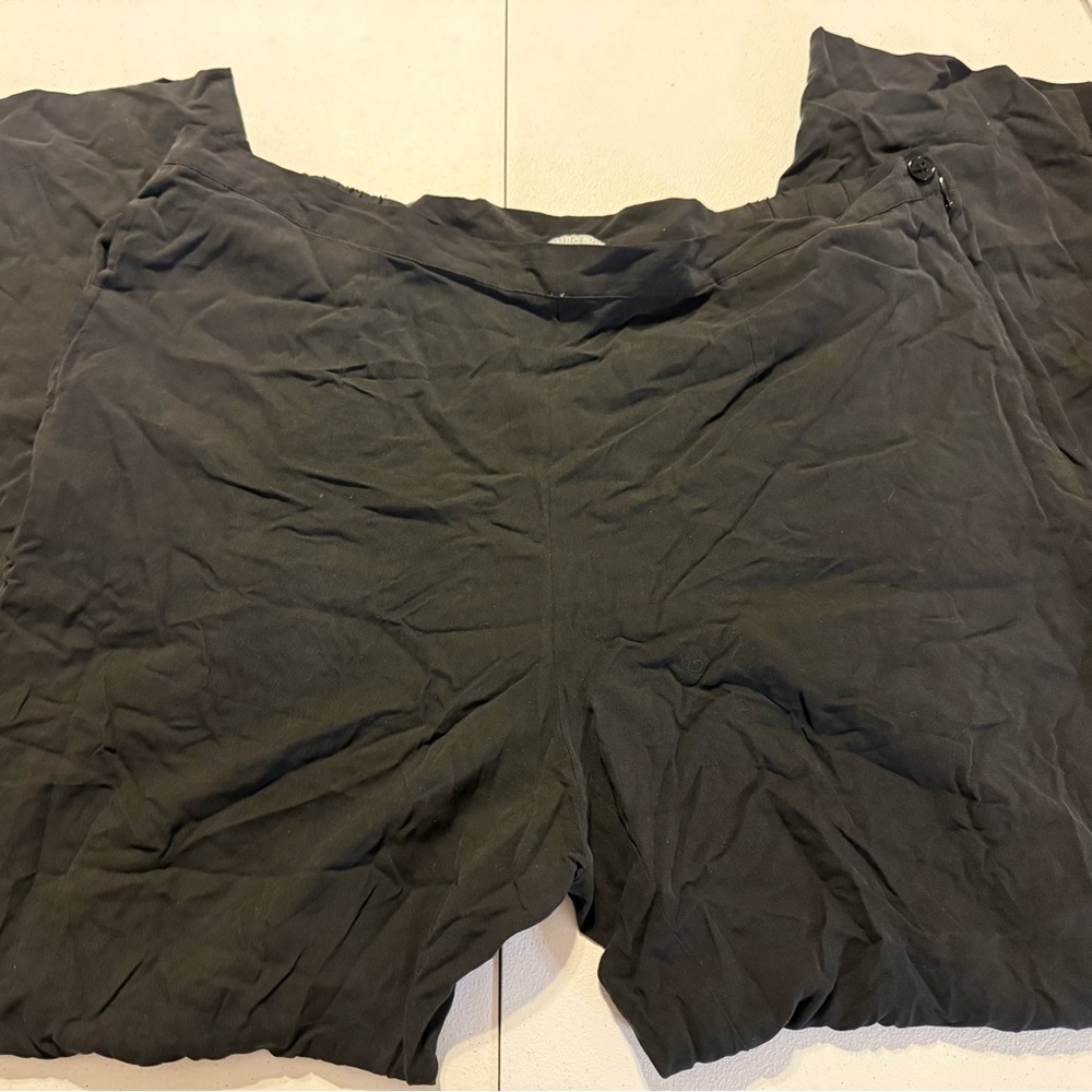 Evelyn & Arthur Black 100% Silk Long Pants Womens XL Straight